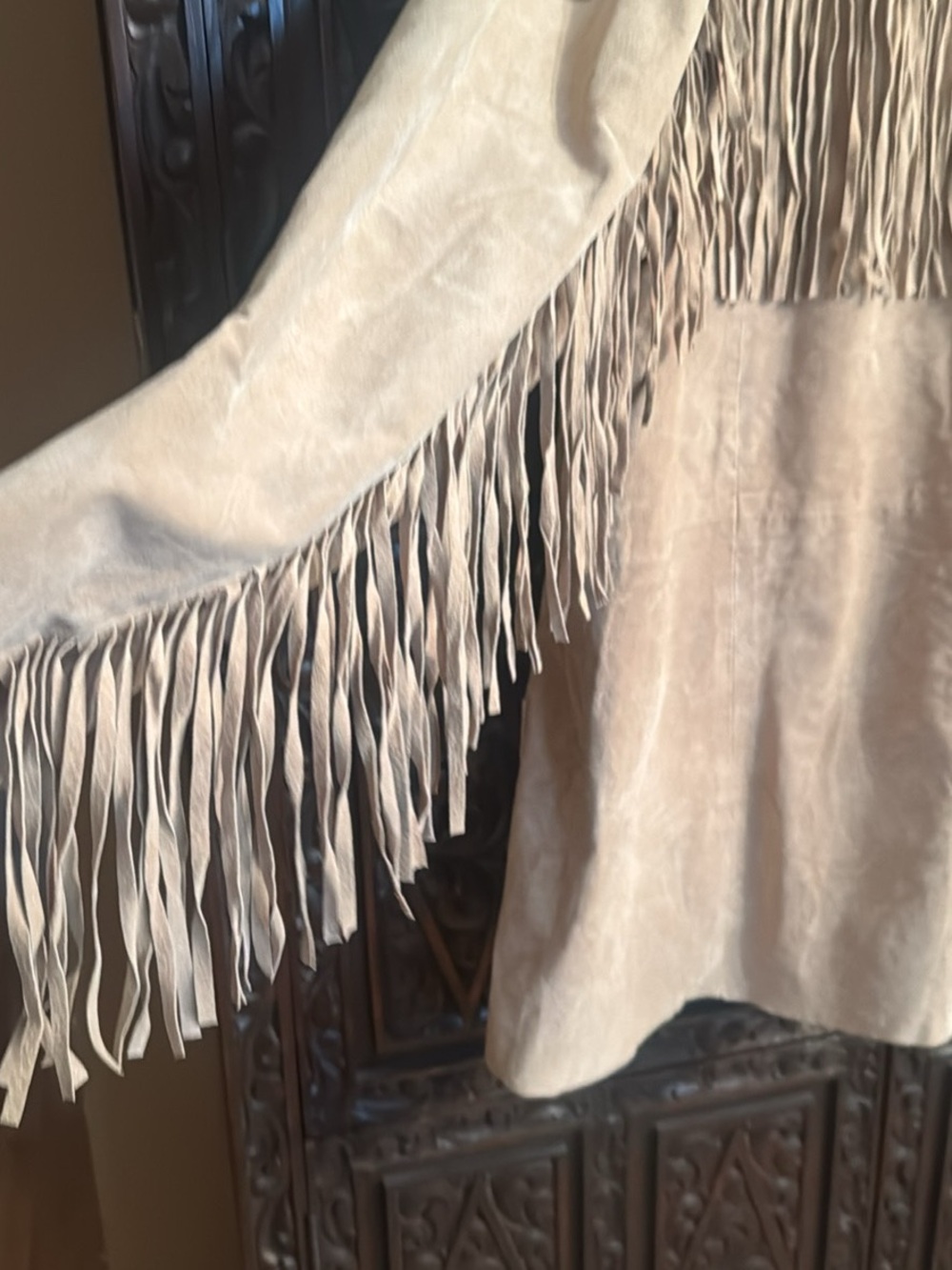Scully Beige Men’s Suede Fringe Western Jacket - Picture 6 of 7